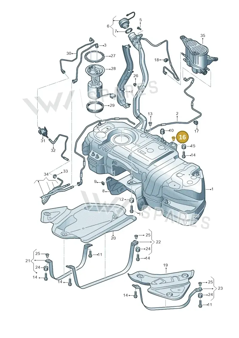 4M4201693A — Volkswagen Touareg (2017-2023) diagram 439201450, position 16
