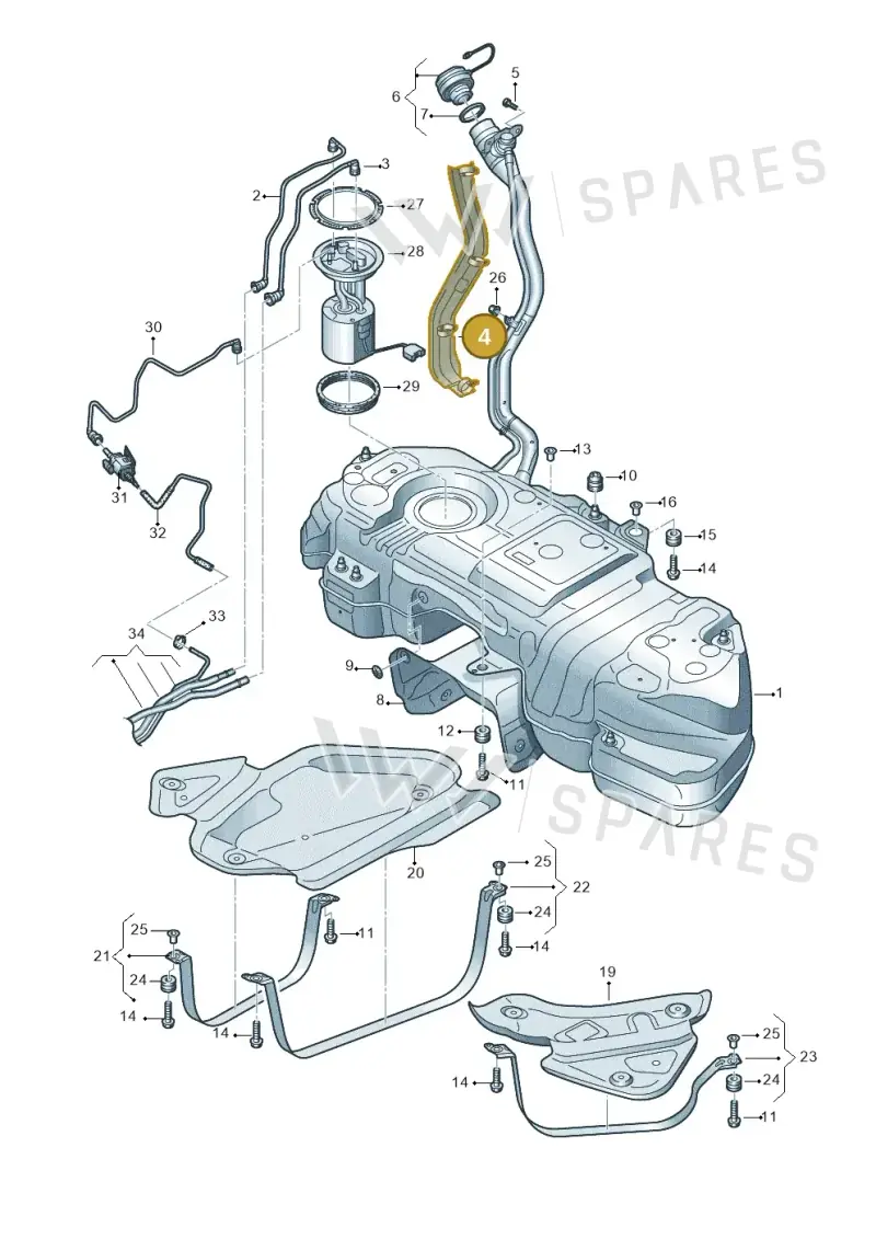 4M4201974D — Volkswagen Touareg (2017-2023) diagram 439201650, position 4