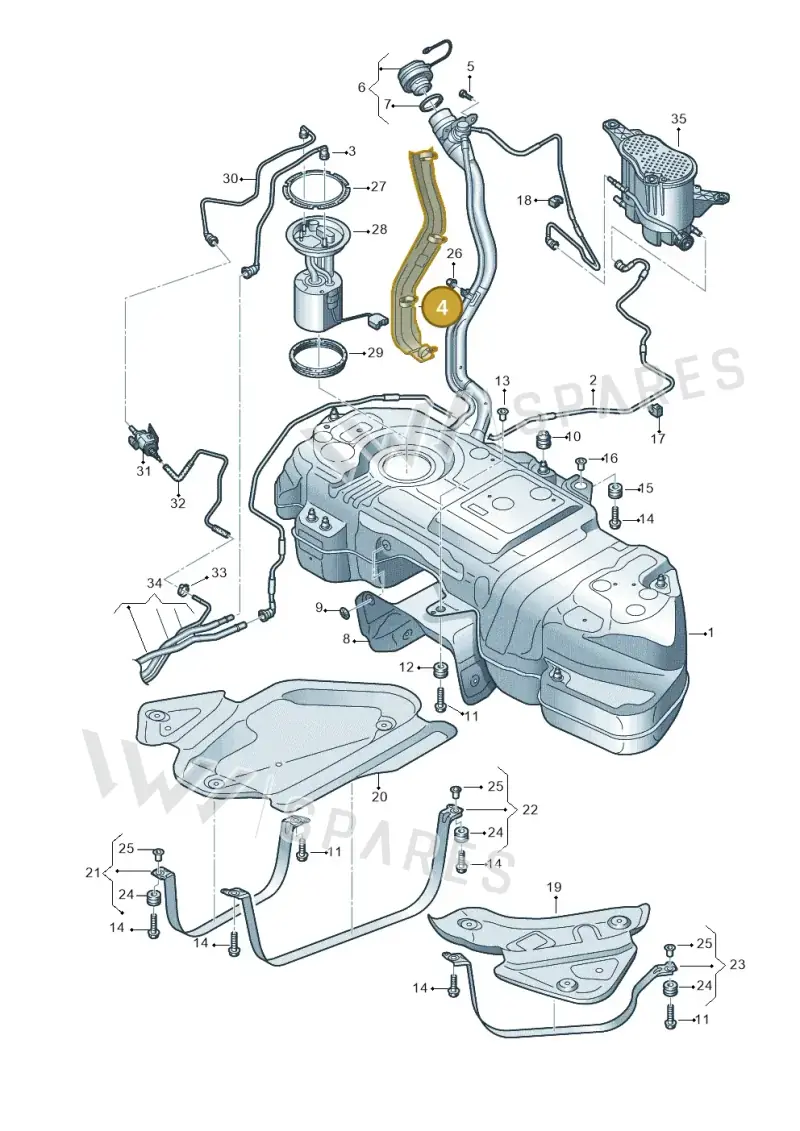 4M4201974D — Volkswagen Touareg (2017-2023) diagram 439201450, position 4