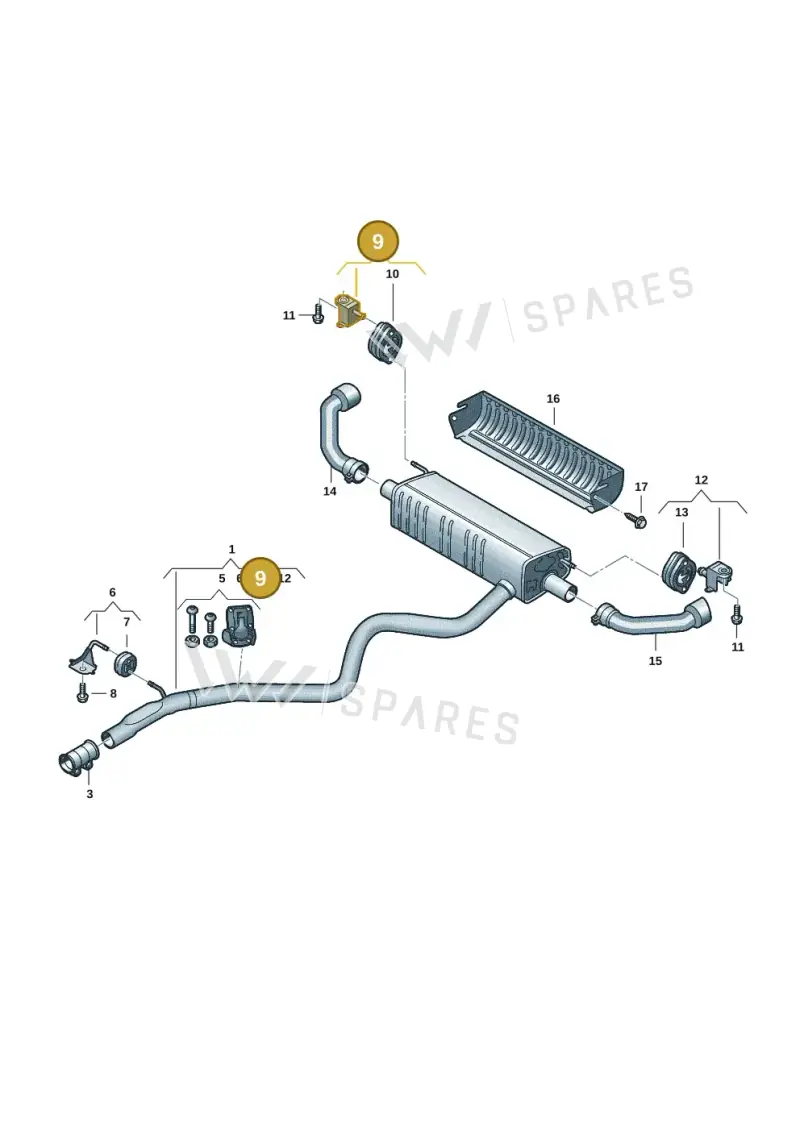 4M4253144A — Volkswagen Touareg (2017-2023) diagram 439253225, position 9