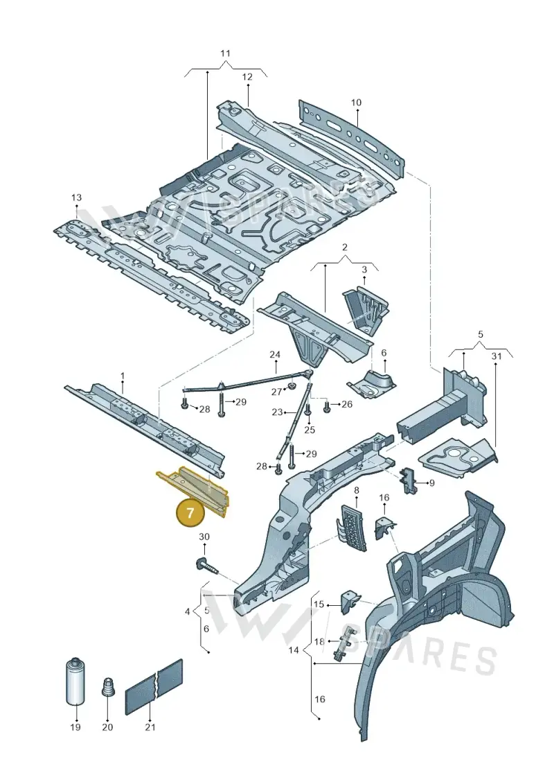 4M4801386 — Volkswagen Touareg (2017-2023) diagram 439803000, position 7