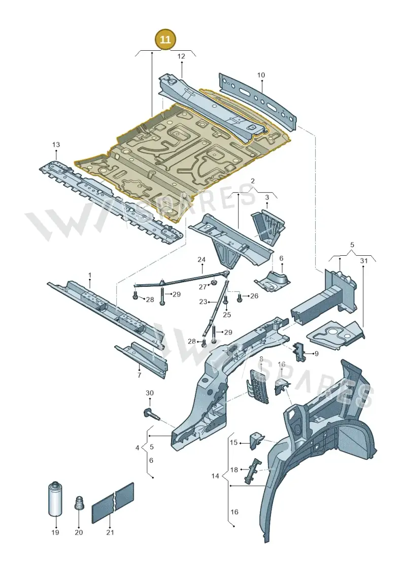 4M4802069S — Volkswagen Touareg (2017-2023) diagram 439803000, position 11