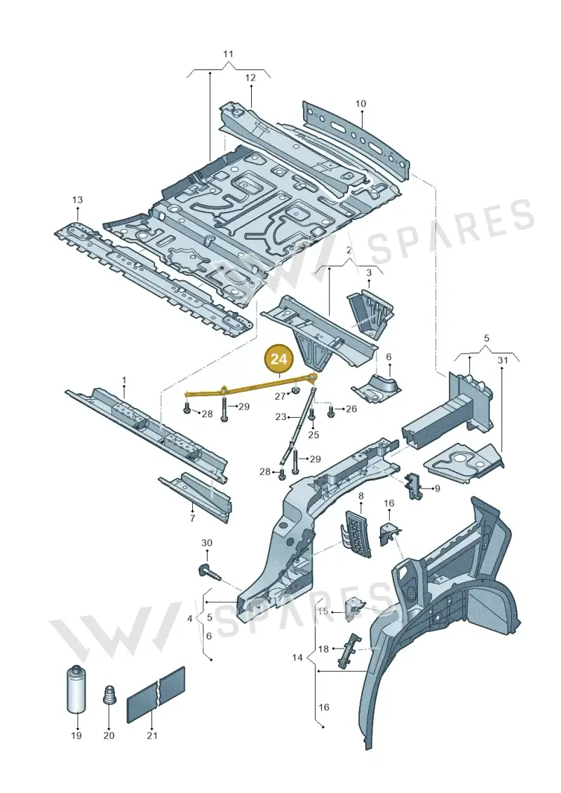 4M4803228B — Volkswagen Touareg (2017-2023) diagram 439803000, position 24