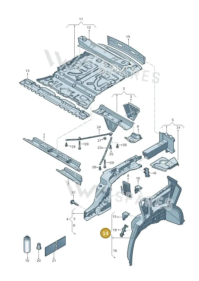4M4809852 — Volkswagen Touareg (2017-2023) diagram 439803000, position 14