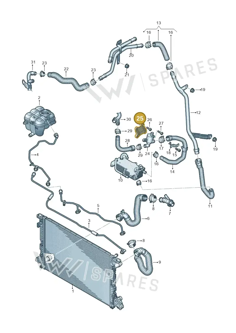 4N0121305F — Volkswagen Touareg (2017-2023) diagram 439121310, position 25