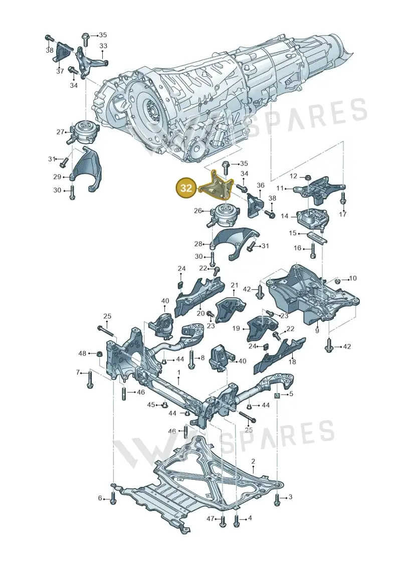 4N0399113F — Volkswagen Touareg (2017-2023) diagram 439399850, position 32