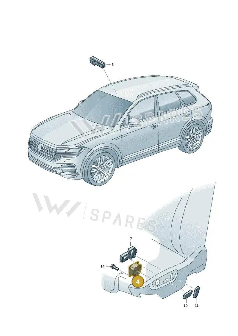 4N0959777E4PK — Volkswagen Touareg (2017-2023) diagram 439959005, position 4