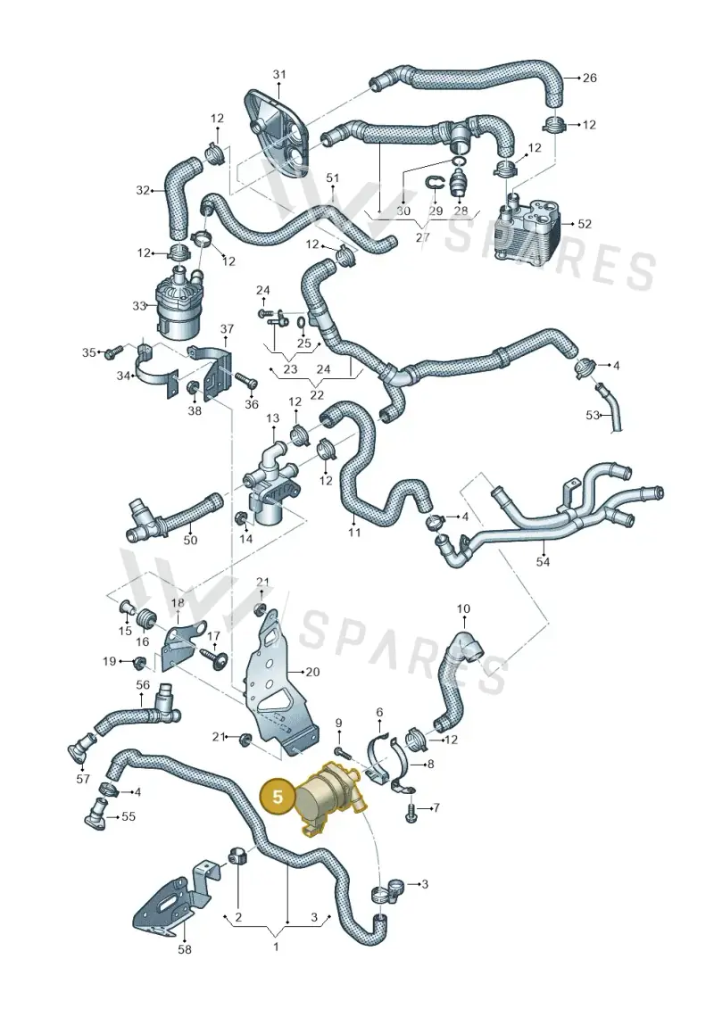4N0965567 — Volkswagen Touareg (2017-2023) diagram 439121230, position 5