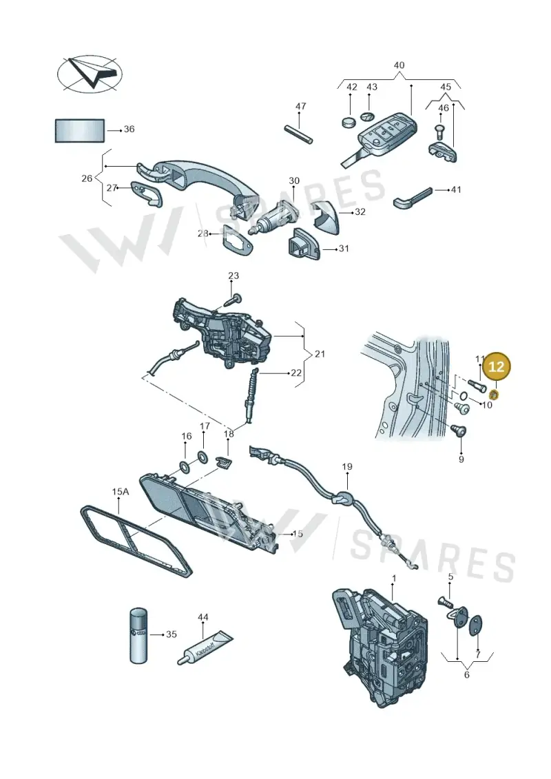 510837111 — Volkswagen Tiguan 2.0 4Motion (2017-2024) diagram 833837000, position 12