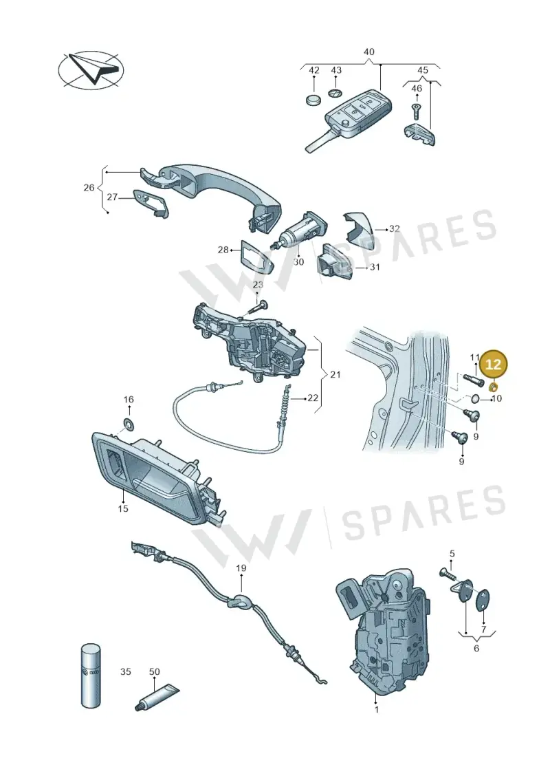 510837111 — Volkswagen Tiguan 2.0 4Motion (2016-2024) diagram 869837000, position 12