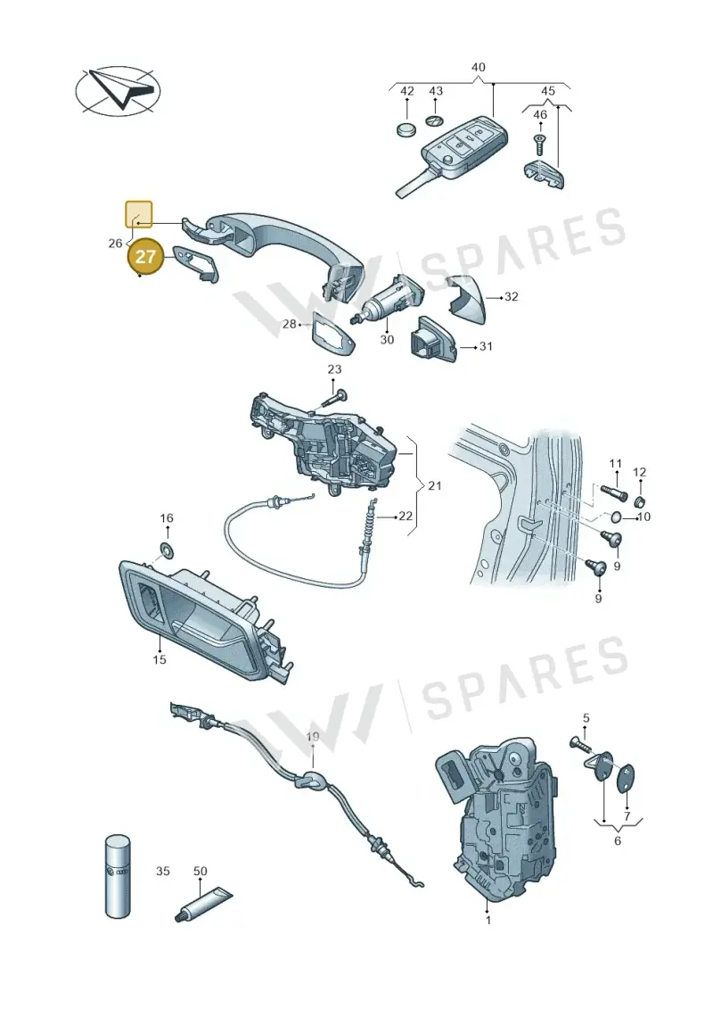510837209A — Volkswagen Tiguan 2.0 4Motion (2016-2024) diagram 869837000, position 27
