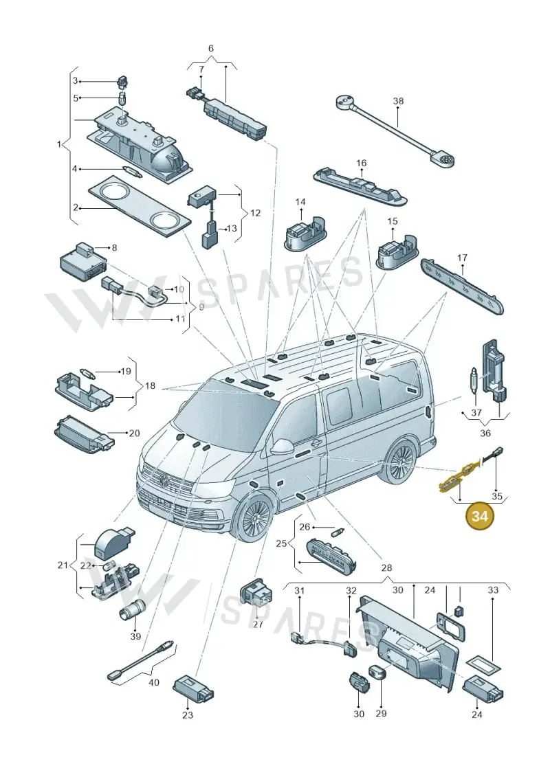 510919415A — Volkswagen California Camper (2015-2019) diagram 871947010, position 34