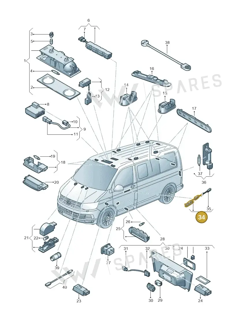 510919416A — Volkswagen California Camper (2015-2019) diagram 871947010, position 34