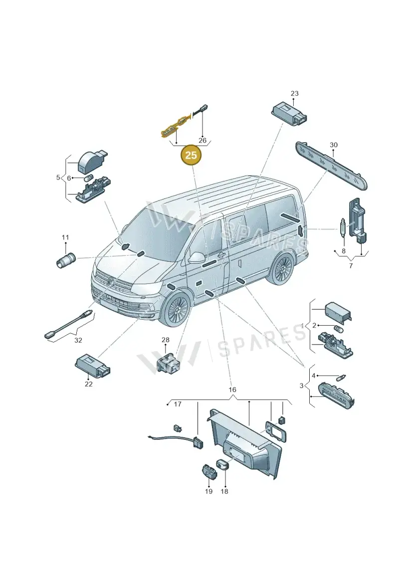 510919416A — Volkswagen Caravelle (2015-2019) diagram 861947040, position 25