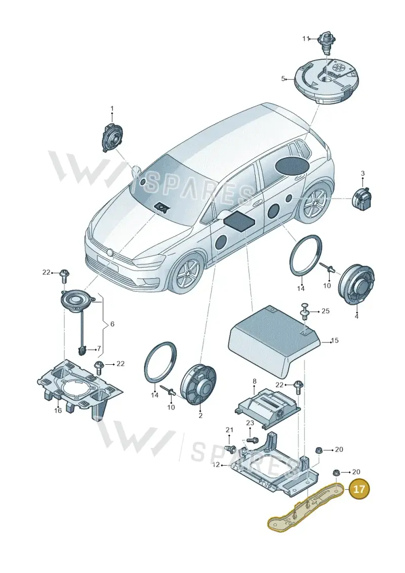 510919837 — Volkswagen Golf Sportsvan (2014-2020) diagram 780035350, position 17