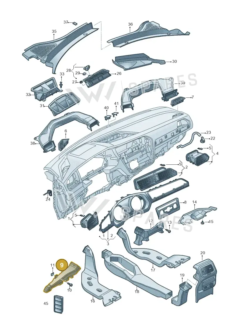 518819151 — Volkswagen Tiguan 2.0 4Motion (2017-2024) diagram 884819300, position 9