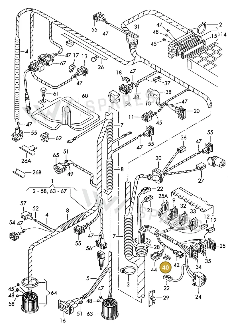 535972701 — Volkswagen GOLF VAR./VENTO (1996-1999) diagram 159971380, position 40