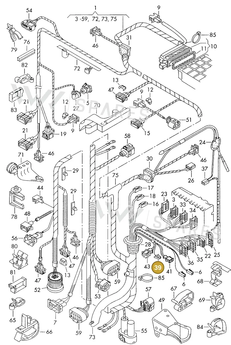 535972701 — Volkswagen GOLF CABRIO (1998-2001) diagram 214971230, position 39