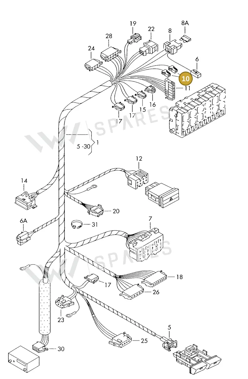 535972711 — Volkswagen TRANSPORTER SYNCRO (1996-2003) diagram 230972260, position 10
