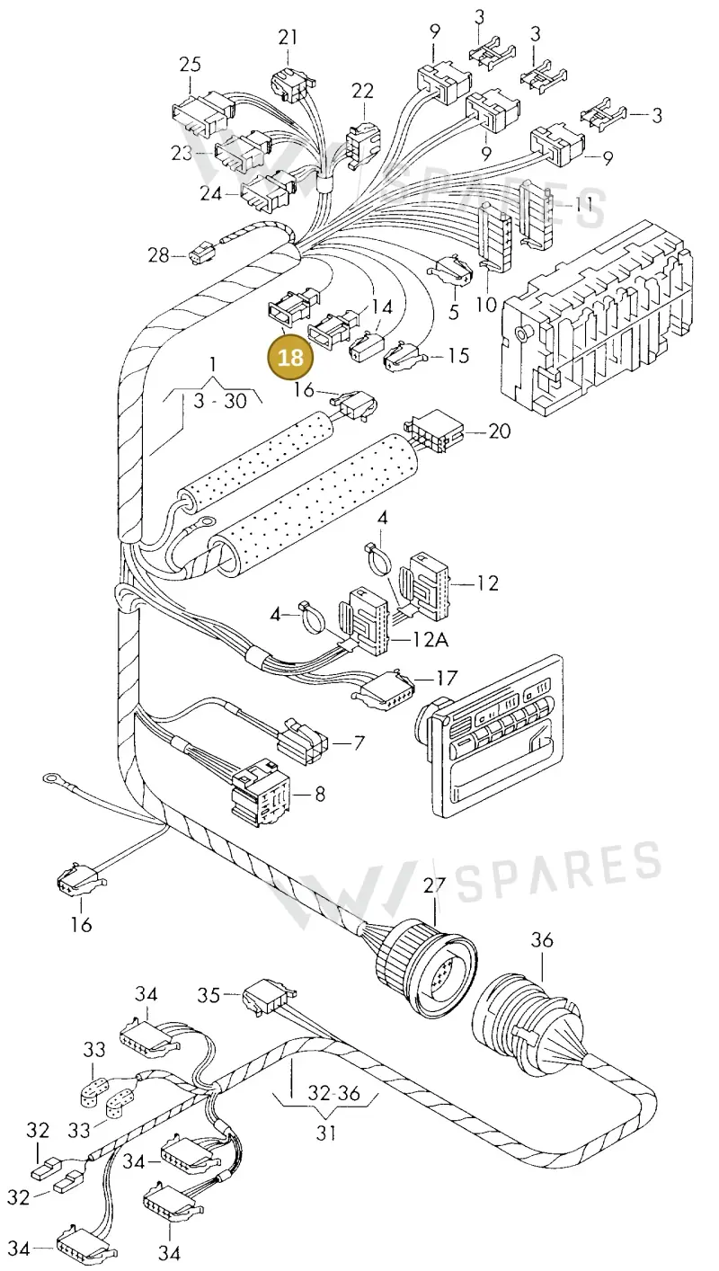 535972711 — Volkswagen TRANSPORTER SYNCRO (1996-2003) diagram 230972660, position 18