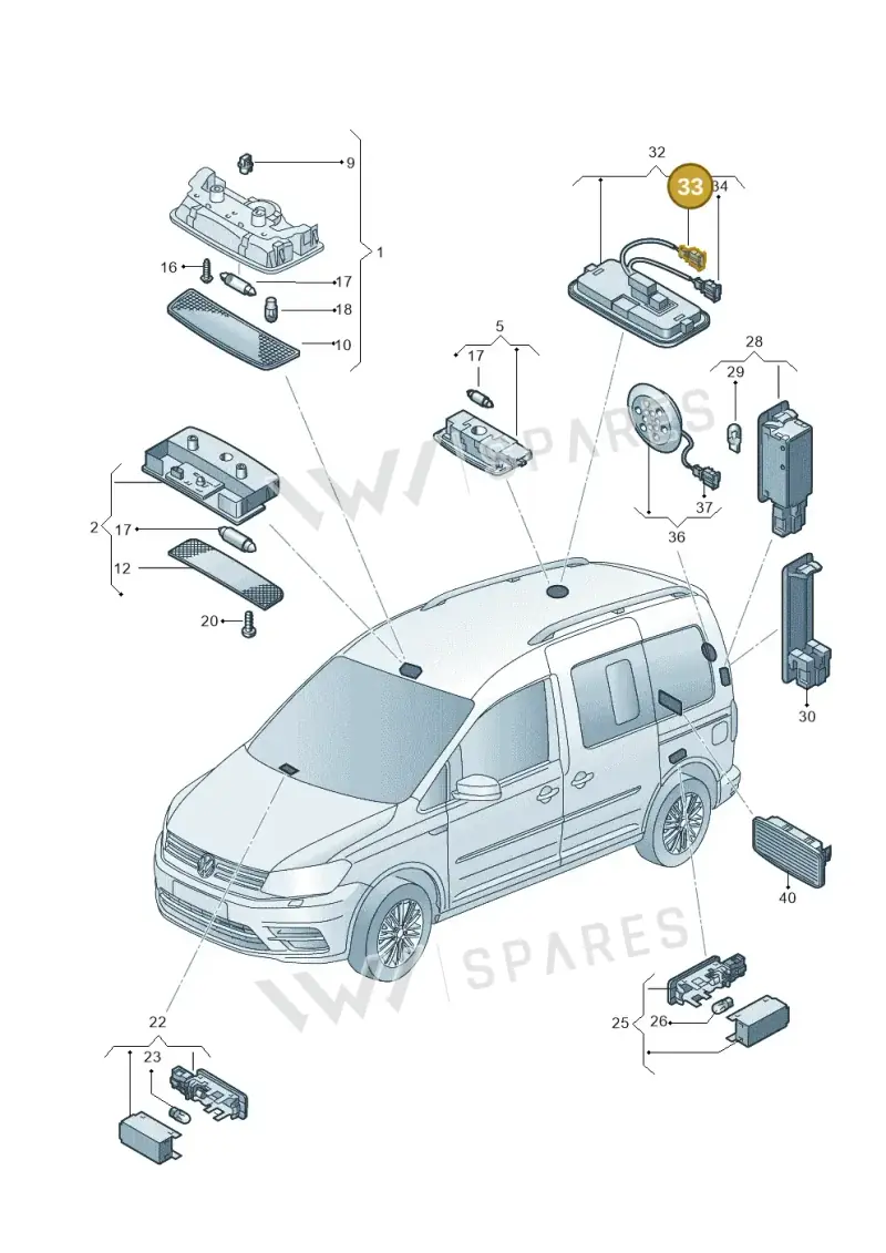 535972711 — Volkswagen Caddy kombi (2015-2020) diagram 866947000, position 33