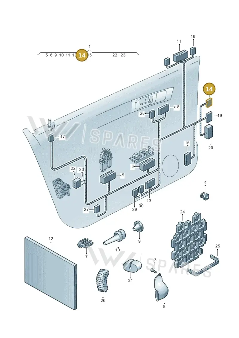 535972713 — Volkswagen PASSAT/4MOTION/W8 (2002-2005) diagram 404972330, position 14