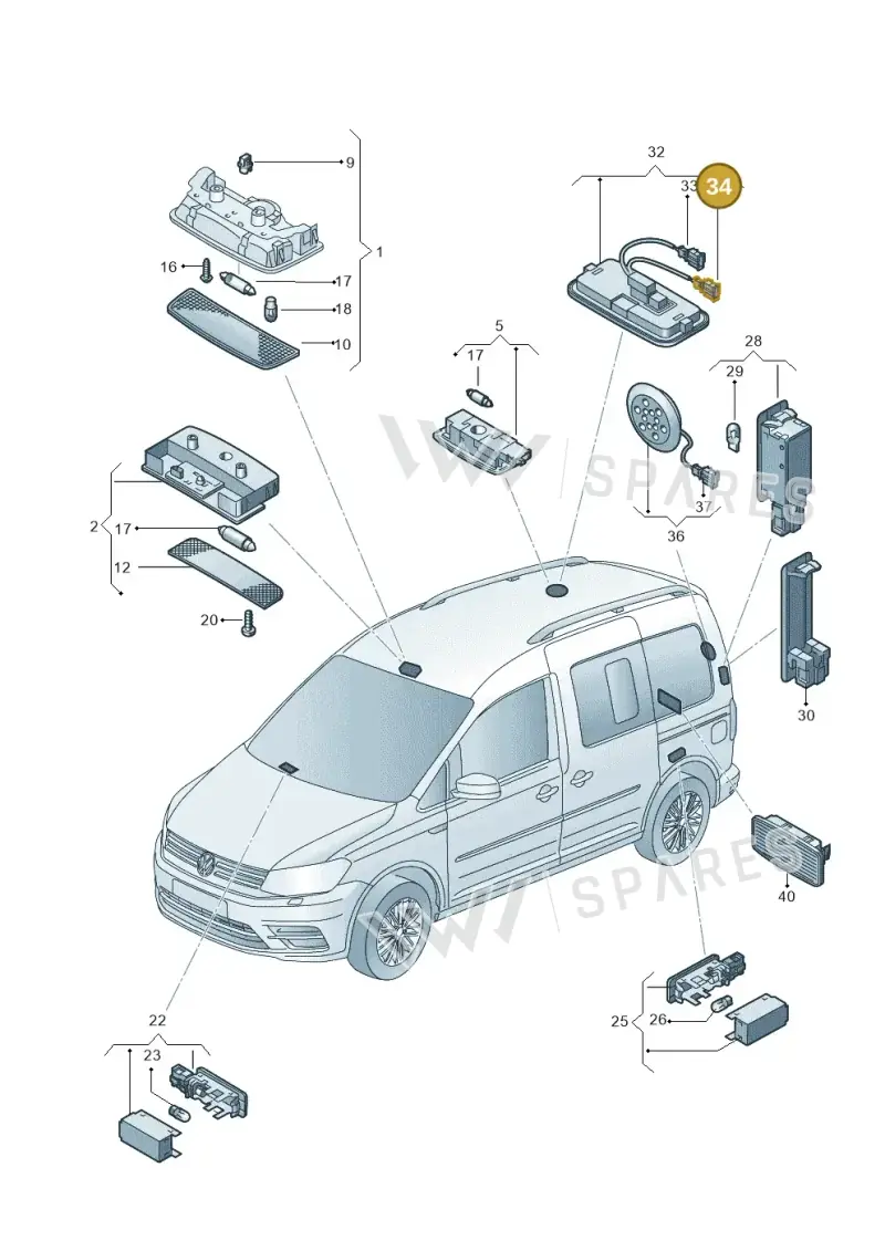 535972713 — Volkswagen Caddy kombi (2015-2020) diagram 866947000, position 34