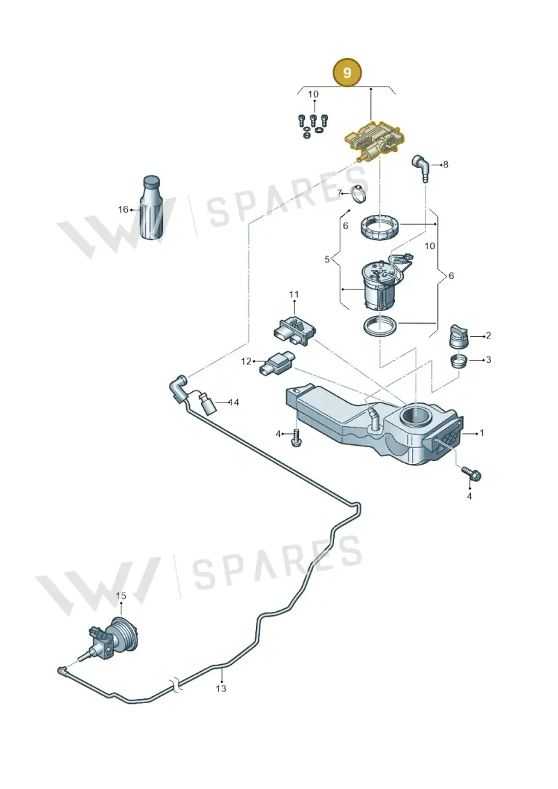 561198969 — Volkswagen Sharan Blue Motion (2010-2015) diagram 689253670, position 9