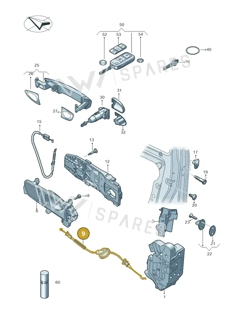 561837085M — Volkswagen New Passat (2015-2022) diagram 691837000, position 9