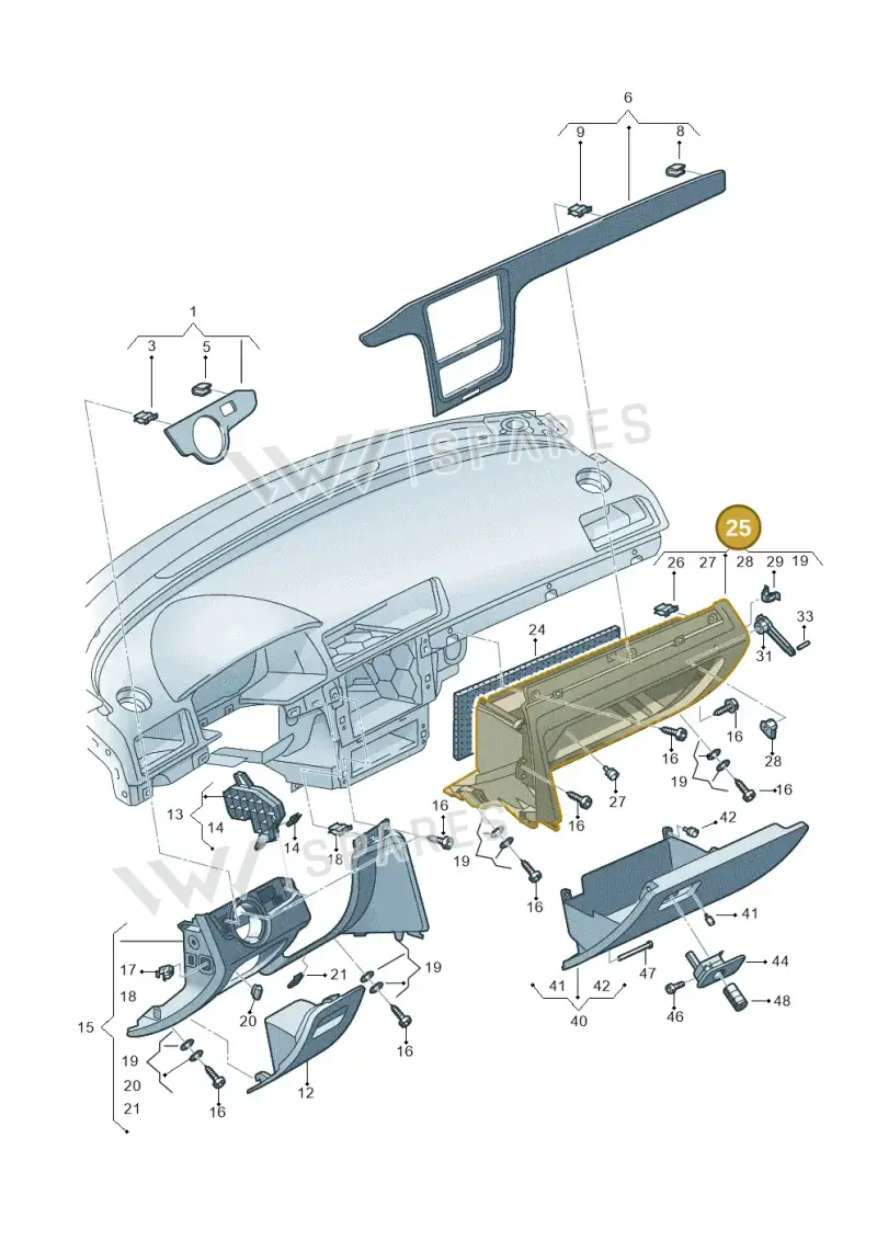 561857114C82V — Volkswagen New Passat (2011-2015) diagram 691857200, position 25