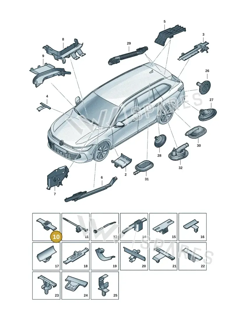 565971789A — Volkswagen Passat estate (2023-) diagram 3j0972001, position 10
