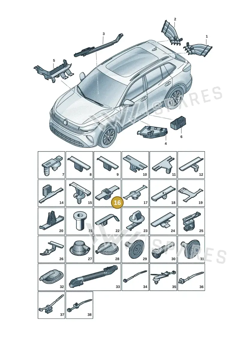 565971789A — Volkswagen Tiguan 2.0 (2023-) diagram 57x972001, position 16