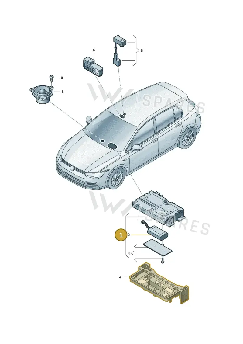 571035283 — Volkswagen Golf 2.0 BlueMotion (2019-2024) diagram 5h0035060, position 1