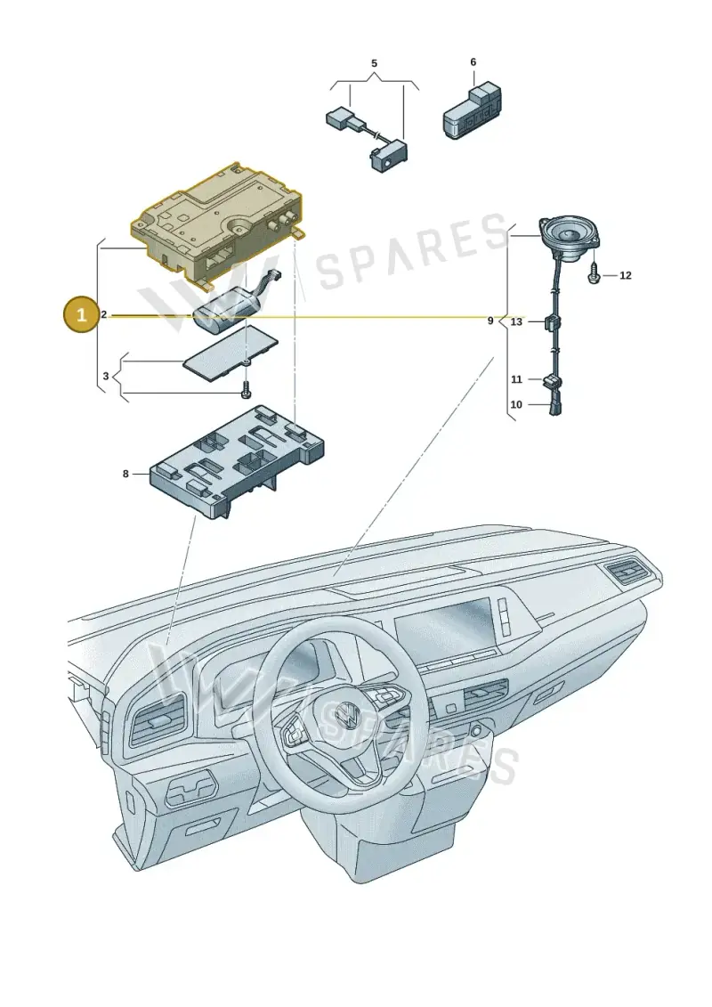 571035283A — Volkswagen Multivan (2021-) diagram 7t0035600, position 1