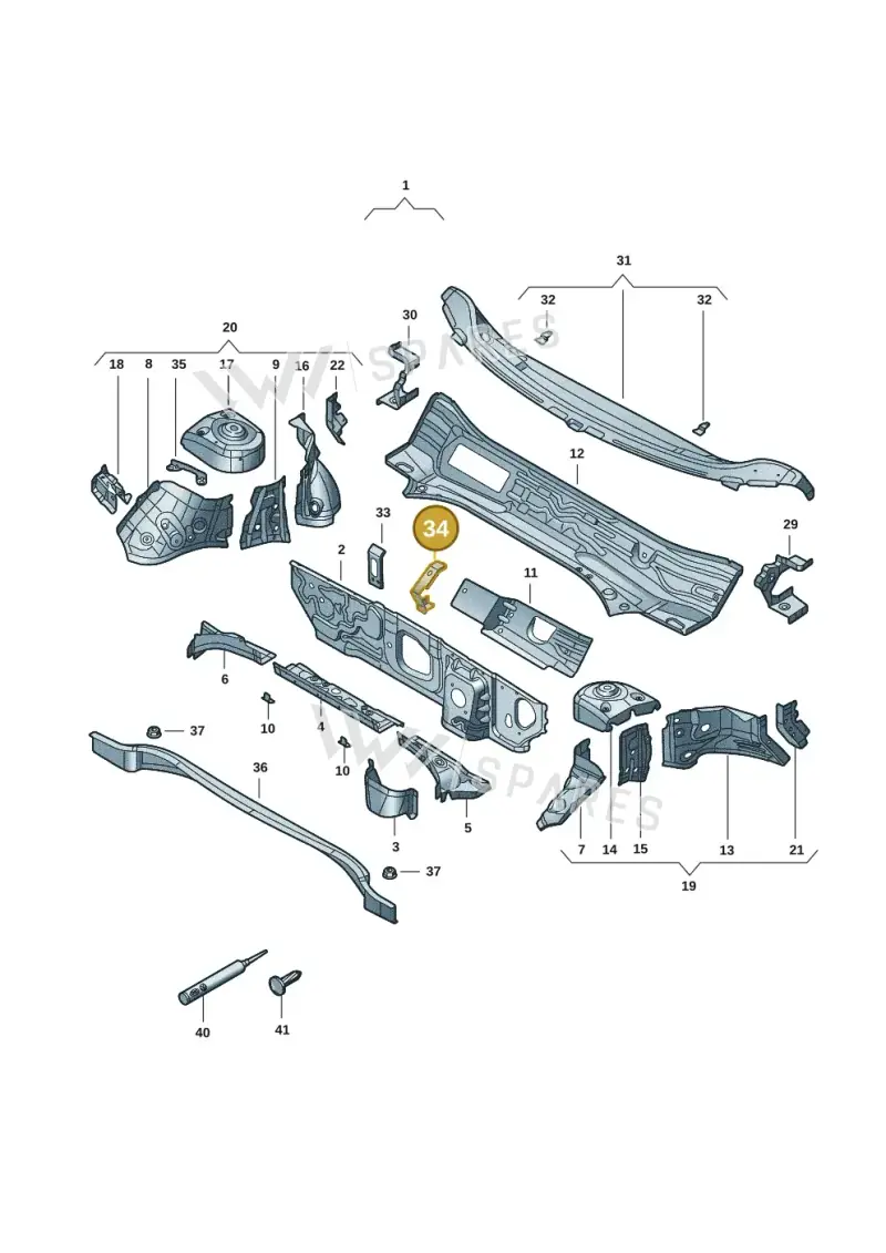 571805327 — Volkswagen Tiguan 2.0 (2023-) diagram 57x805200, position 34