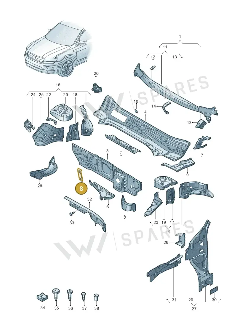 571805495 — Volkswagen Tiguan (2024-) diagram 884805500, position 8