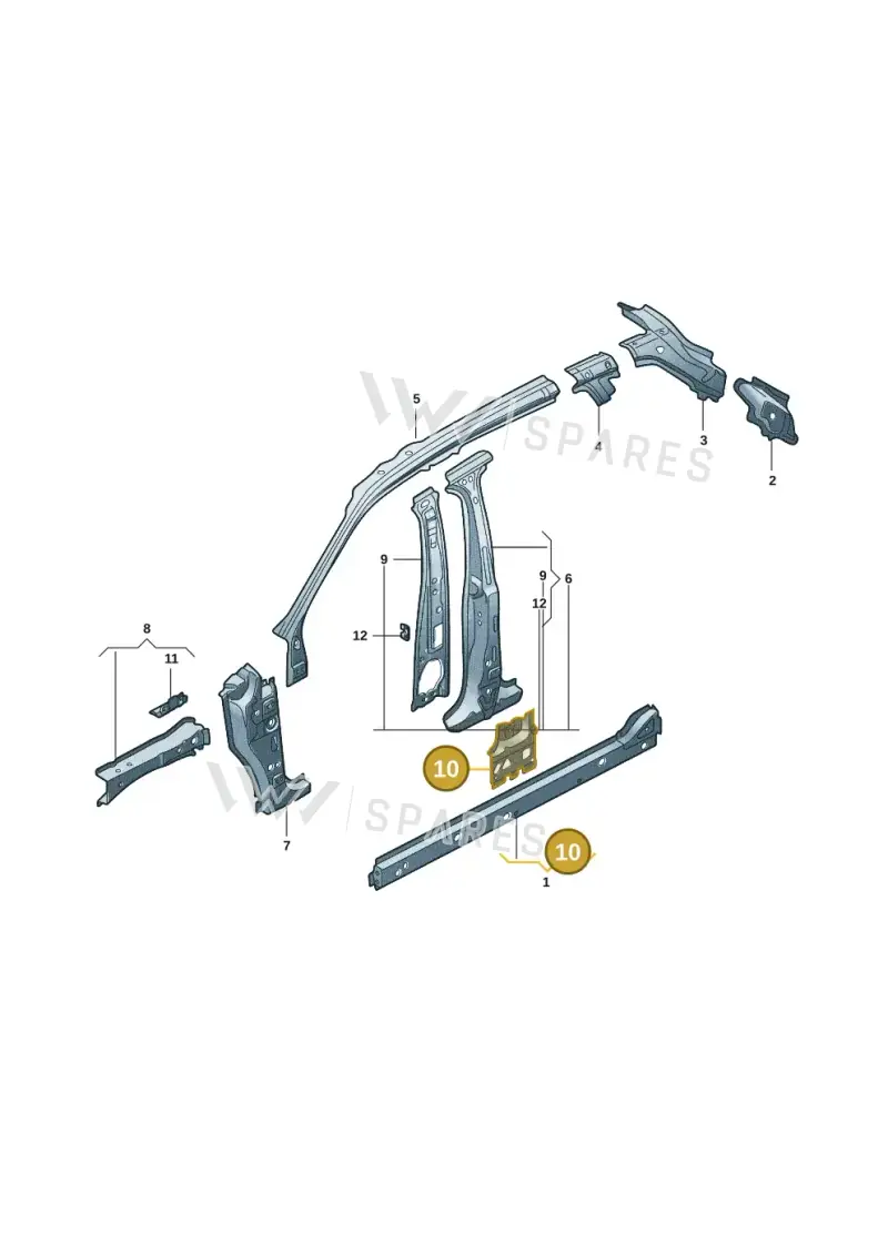 571809319 — Volkswagen Tiguan (2024-) diagram 57d809100, position 10