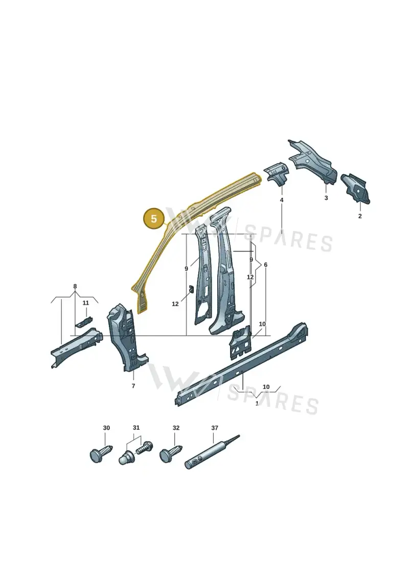 571809428 — Volkswagen Tiguan 2.0 (2023-) diagram 57x809100, position 5