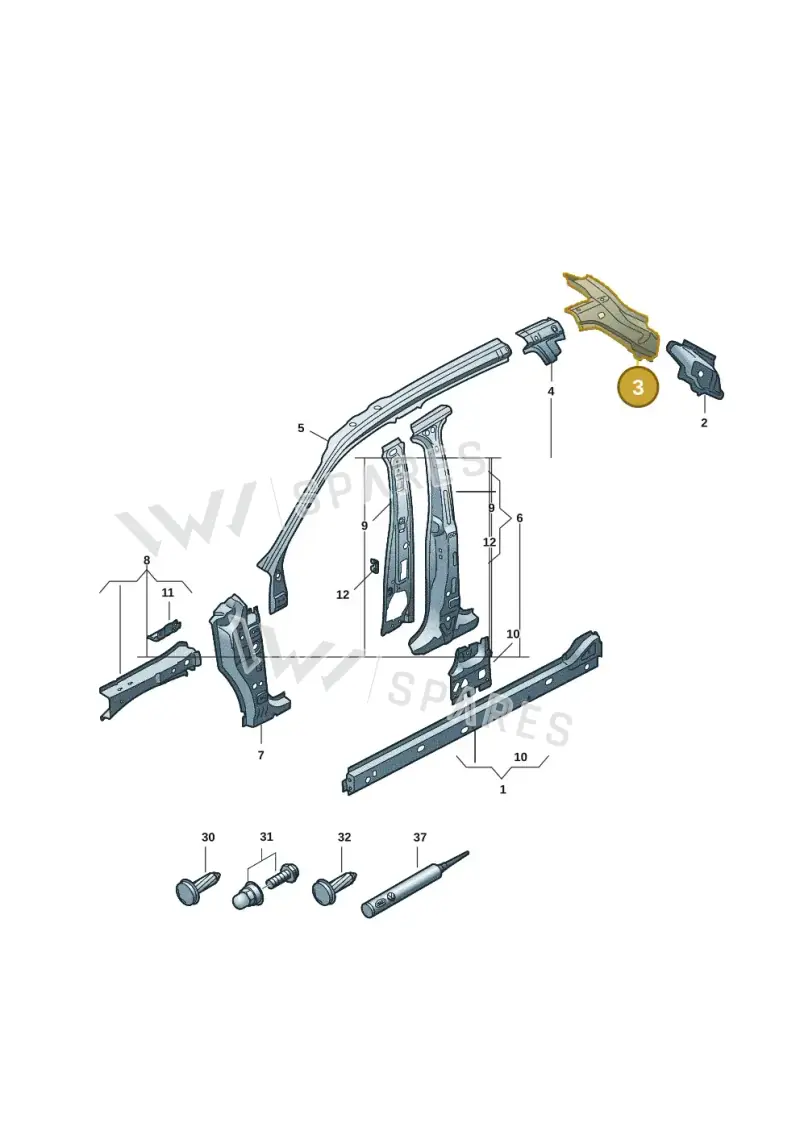 571810624B — Volkswagen Tiguan 2.0 (2023-) diagram 57x809100, position 3