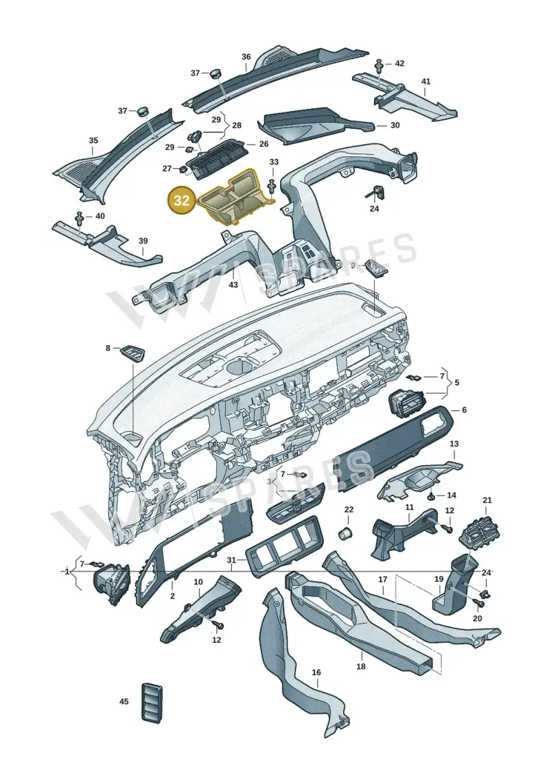 571819063 — Volkswagen Tiguan 2.0 (2023-) diagram 57x819300, position 32