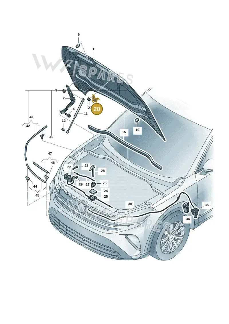 571823185 — Volkswagen Tiguan 2.0 (2023-) diagram 57x823000, position 20