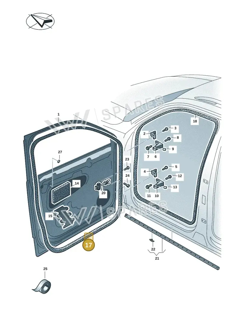 571837701A5AP — Volkswagen Tiguan 2.0 (2023-) diagram 57x831000, position 17