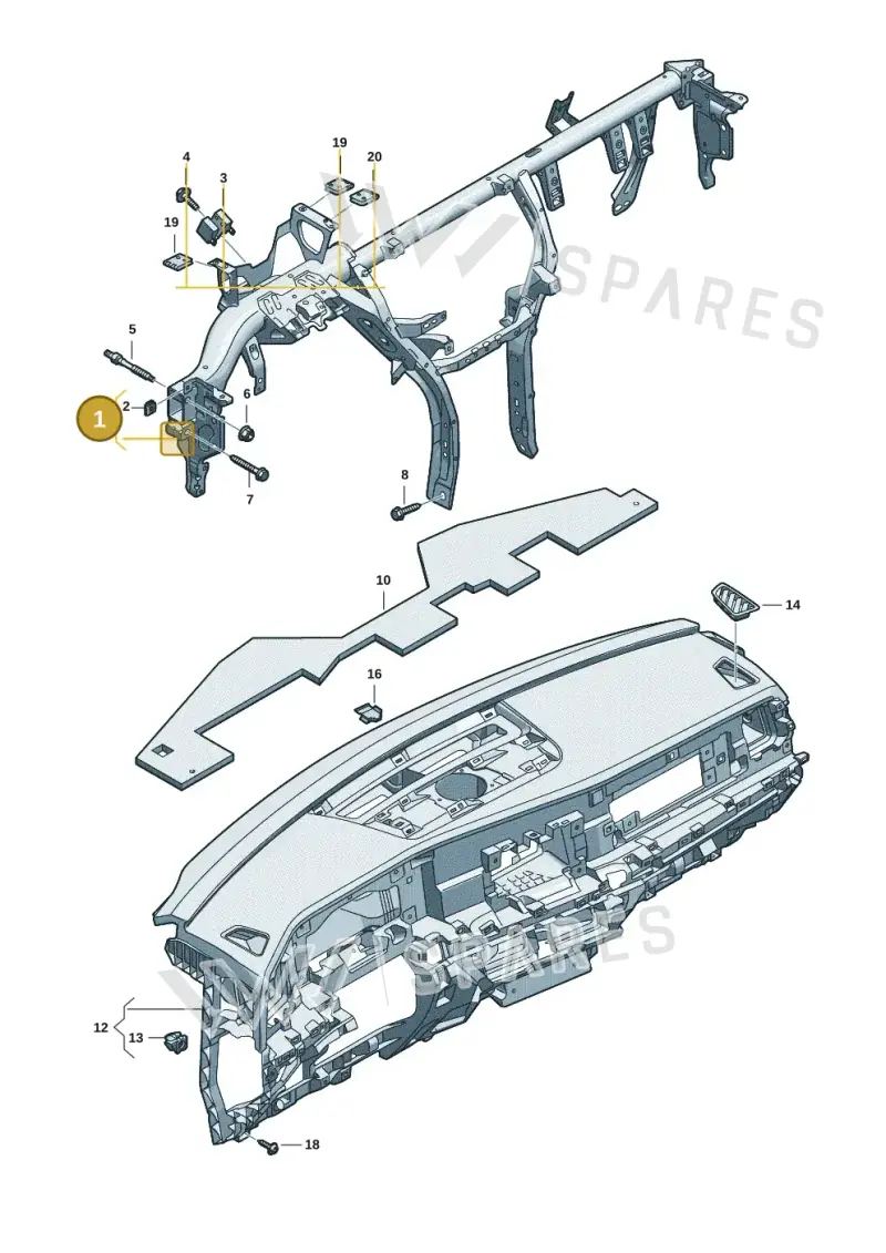 571857017 — Volkswagen Tiguan 2.0 (2023-) diagram 57x857000, position 1