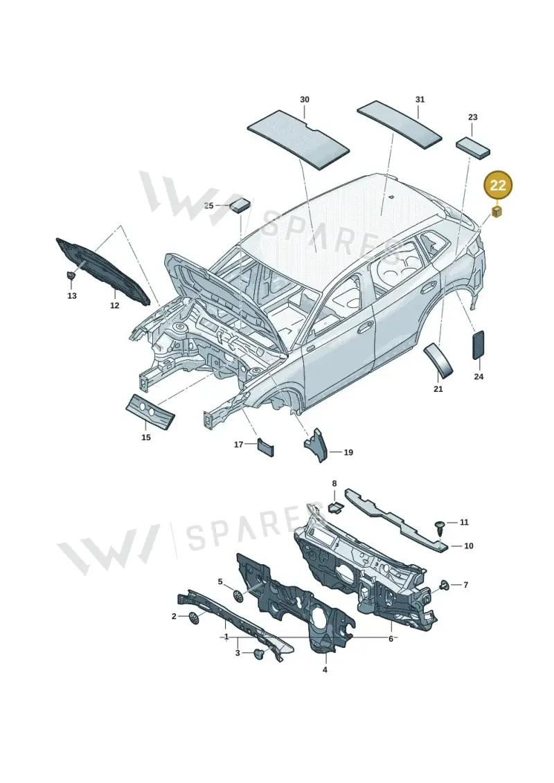 571863813 — Volkswagen Tiguan 2.0 (2023-) diagram 57x863200, position 22
