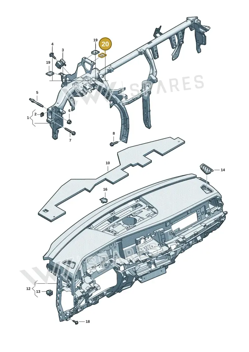 571907322A — Volkswagen Tiguan 2.0 (2023-) diagram 57x857000, position 20