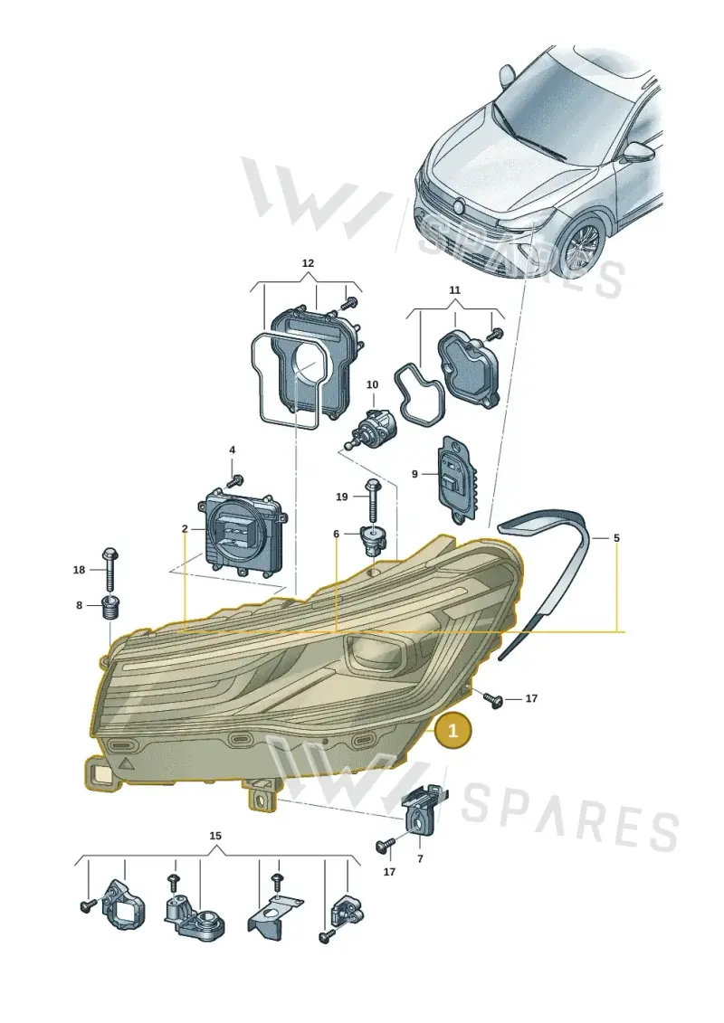 571941029 — Volkswagen Tiguan 2.0 (2023-) diagram 57x941010, position 1