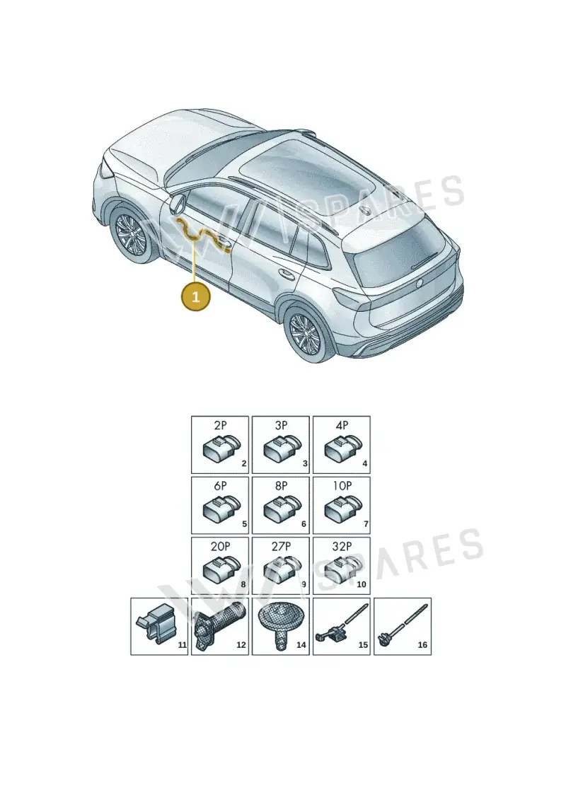 571971161AA — Volkswagen Tiguan 2.0 (2023-) diagram 57x972300, position 1