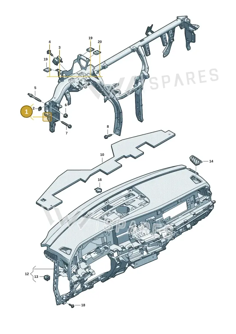 572857017 — Volkswagen Tiguan 2.0 (2023-) diagram 57x857000, position 1