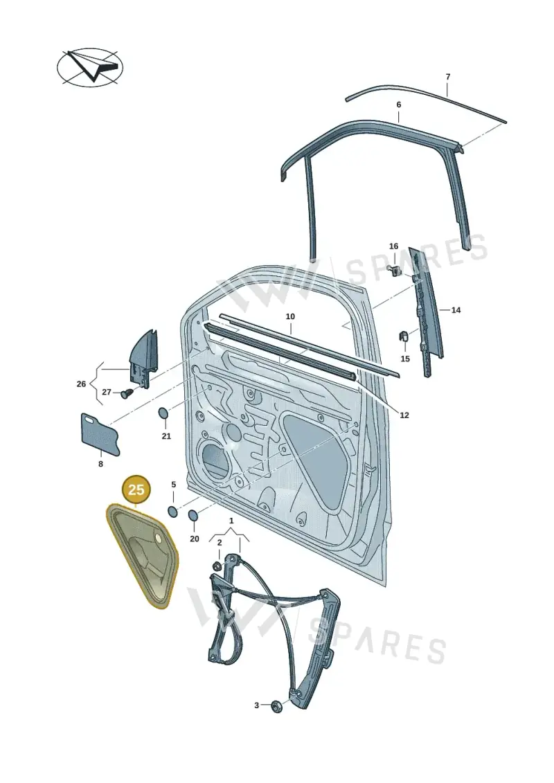 575837916 — Volkswagen Taos 1.4 (2021-2023) diagram 2br837500, position 25