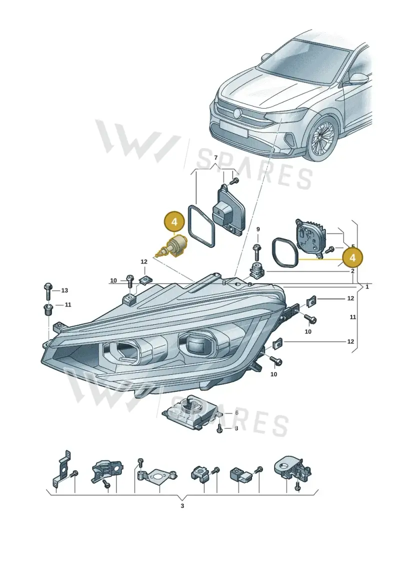 57A941295B — Volkswagen Taigo (2021-2024) diagram 2f0941020, position 4